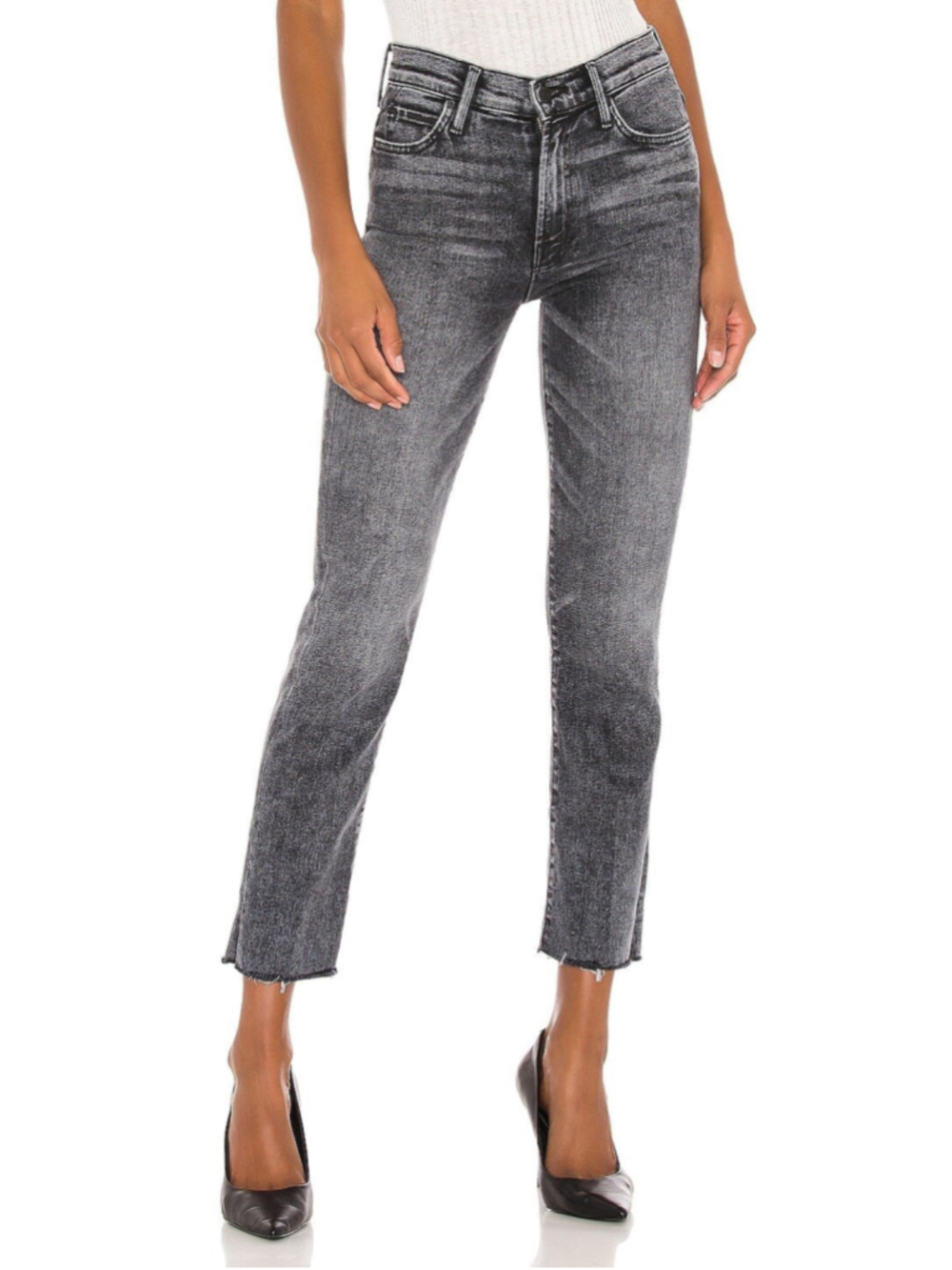 MOTHER DENIM High Waisted Rascal Ankle Snippet Jeans